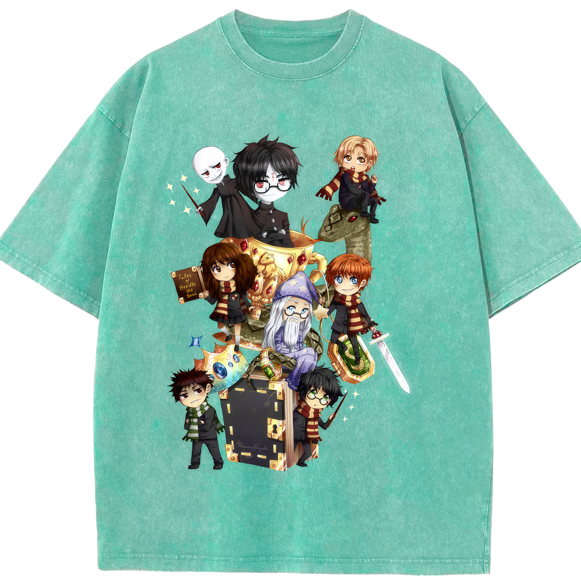 （画像用） Harry Potter ハリー・ポッターシリーズ 綿100% ヴィンテージ風 半袖Tシャツ（フロントプリント）